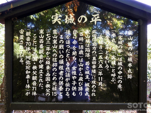 嵩山(御城の平 案内板)